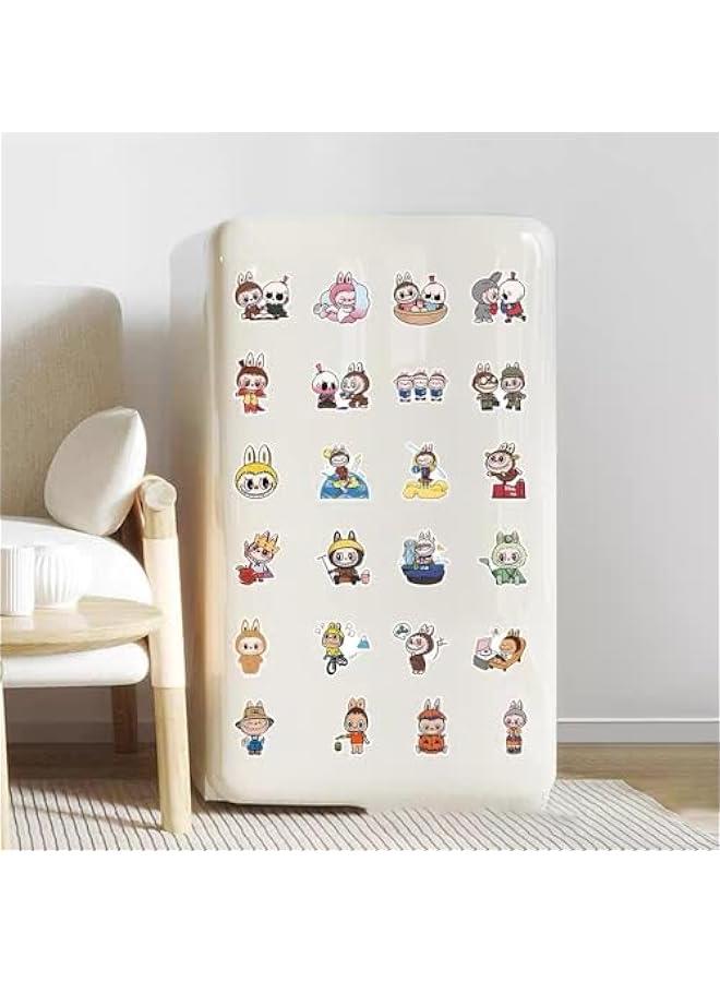 Arabest 70 Pcs Labubu Cartoon Sticker Water Bottle Fun Cute Stickers Suitable for Teenagers and Adults Vinyl Stickers Suitable for Laptop Skateboarding Party Supplies - Image 4