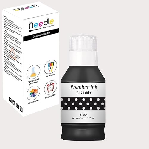 needle ; Pin point precision Needle GI71 Compatible Refill Ink | Made in India | for Canon Pixma G1020 G2020 G3020 G2060 G3060 G1737 G2770 G3770 G4770 G1730 G2730 G3730 Printers (Black - 135gms) - Image 2