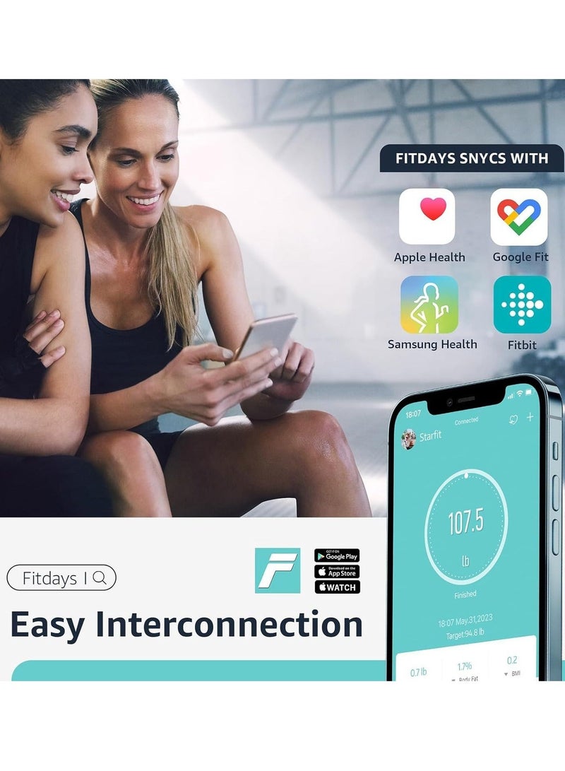 20 20 Planet CARE EVERYDAY Smart Scale C1 With Bluetooth, Body Fat Scale, Wireless Digital Bathroom Scale, 12 Measurements, Weight/body Fat/bmi, Fitness Body Composition Analysis, Black, Lbs/kg. - Image 5