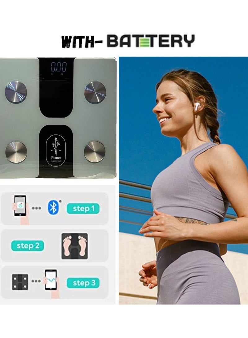 20 20 Planet CARE EVERYDAY Smart Scale C1 With Bluetooth, Body Fat Scale, Wireless Digital Bathroom Scale, 12 Measurements, Weight/body Fat/bmi, Fitness Body Composition Analysis, Black, Lbs/kg. - Image 4