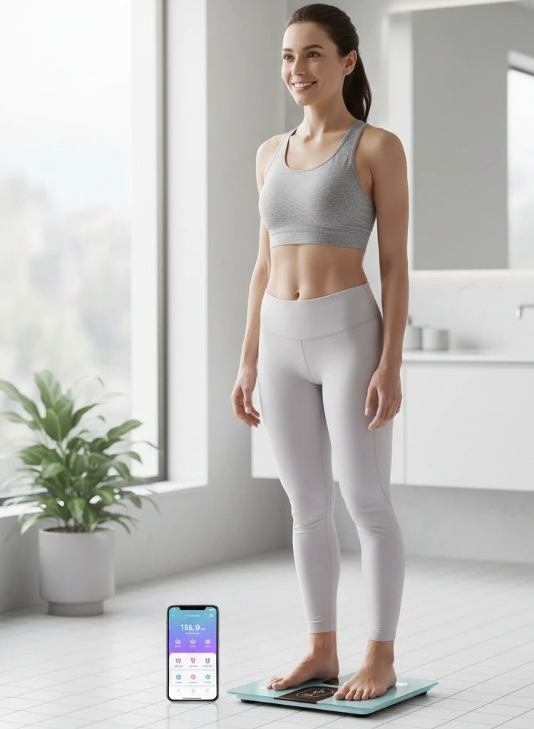 20 20 Planet CARE EVERYDAY Smart Scale C1 With Bluetooth, Body Fat Scale, Wireless Digital Bathroom Scale, 12 Measurements, Weight/body Fat/bmi, Fitness Body Composition Analysis, Black, Lbs/kg. - Image 4