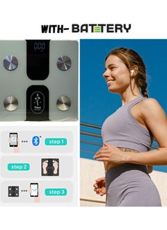 20 20 Planet CARE EVERYDAY Smart Scale C1 With Bluetooth, Body Fat Scale, Wireless Digital Bathroom Scale, 12 Measurements, Weight/body Fat/bmi, Fitness Body Composition Analysis, Black, Lbs/kg.  - Image 3