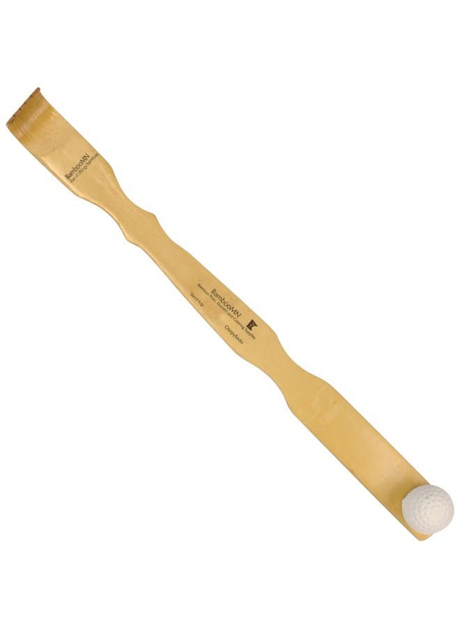 BambooMN مجموعة مكونة من 4 قطع: أداة خدش الظهر التقليدية، ملعقة الأحذية، ومجموعة مساج للاسترخاء للجسم لتخفيف الحكة، 100% من الخيزران - Image 3