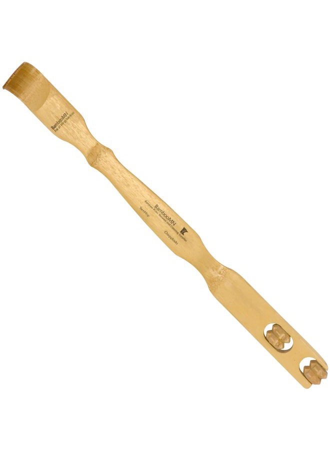 BambooMN مجموعة مكونة من 4 قطع: أداة خدش الظهر التقليدية، ملعقة الأحذية، ومجموعة مساج للاسترخاء للجسم لتخفيف الحكة، 100% من الخيزران - Image 5