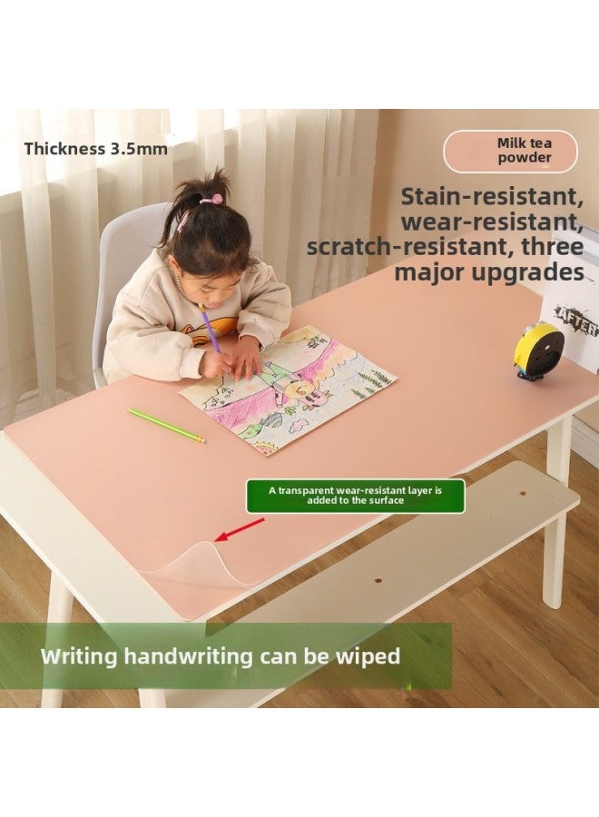 Office Desk Mat Writing Mat Oversized Waterproof Desk Mat Writing Desk Pad For Children And Students Study Desk Mat-Color:1100x500mm-3.5mm-Pattern:Milk Tea Powder 【upgraded Model】