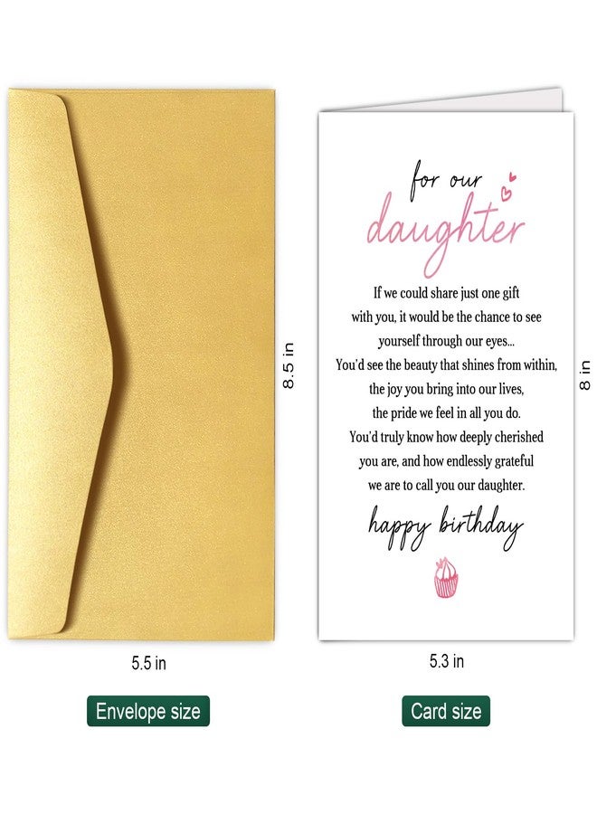 Chenive Daughter Birthday Card from Mom and Dad, Heartfelt Birthday Card for Adult Daughter, Sentimental Poem Daughter Birthday Card from Parents, Happy Birthday Card for Our Daughter - Image 2