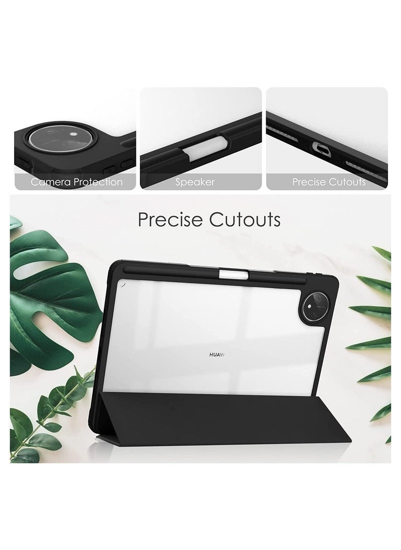 Case Compatible with Huawei MatePad Pro 11 2022 11.0 inch, Smart Slim Trifold Stand Auto Sleep/Wake Cover Pencil Holder, Clear Transparent Back Shell - Image 4