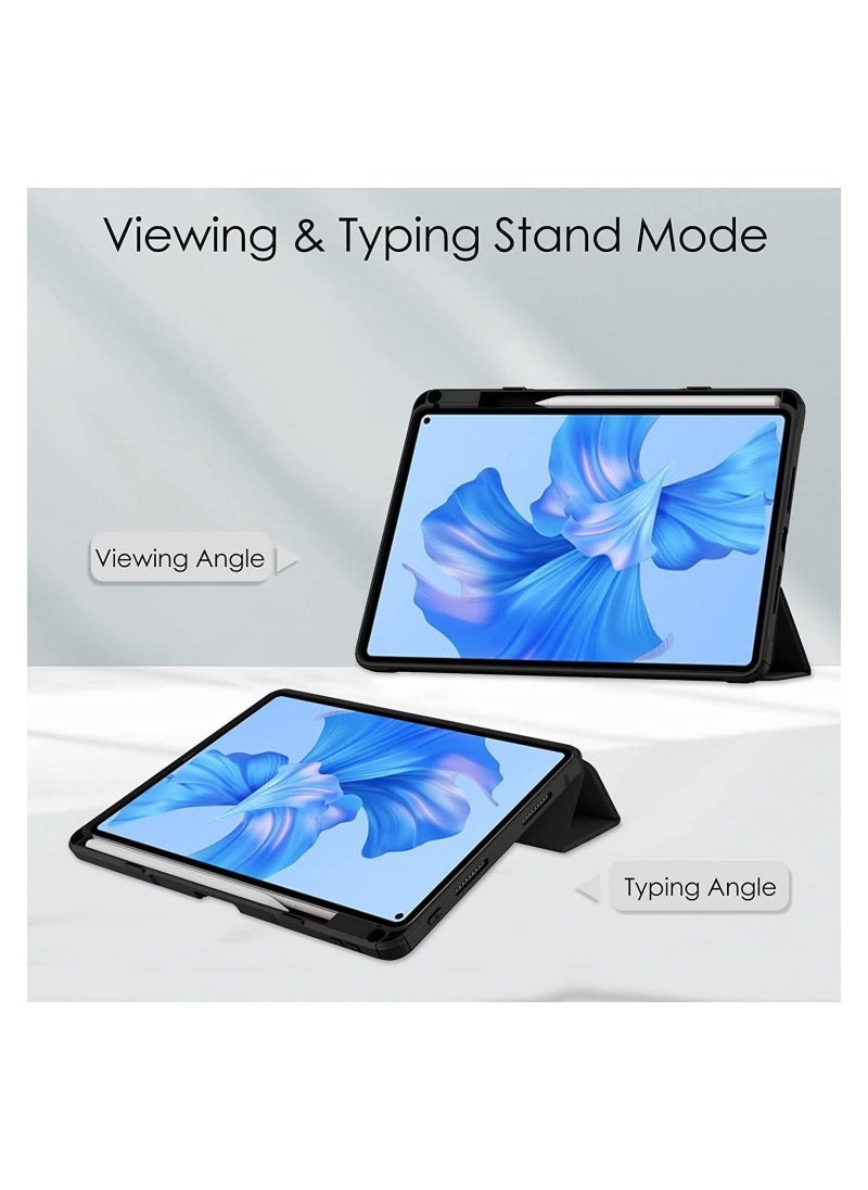 Case Compatible with Huawei MatePad Pro 11 2022 11.0 inch, Smart Slim Trifold Stand Auto Sleep/Wake Cover Pencil Holder, Clear Transparent Back Shell - Image 5