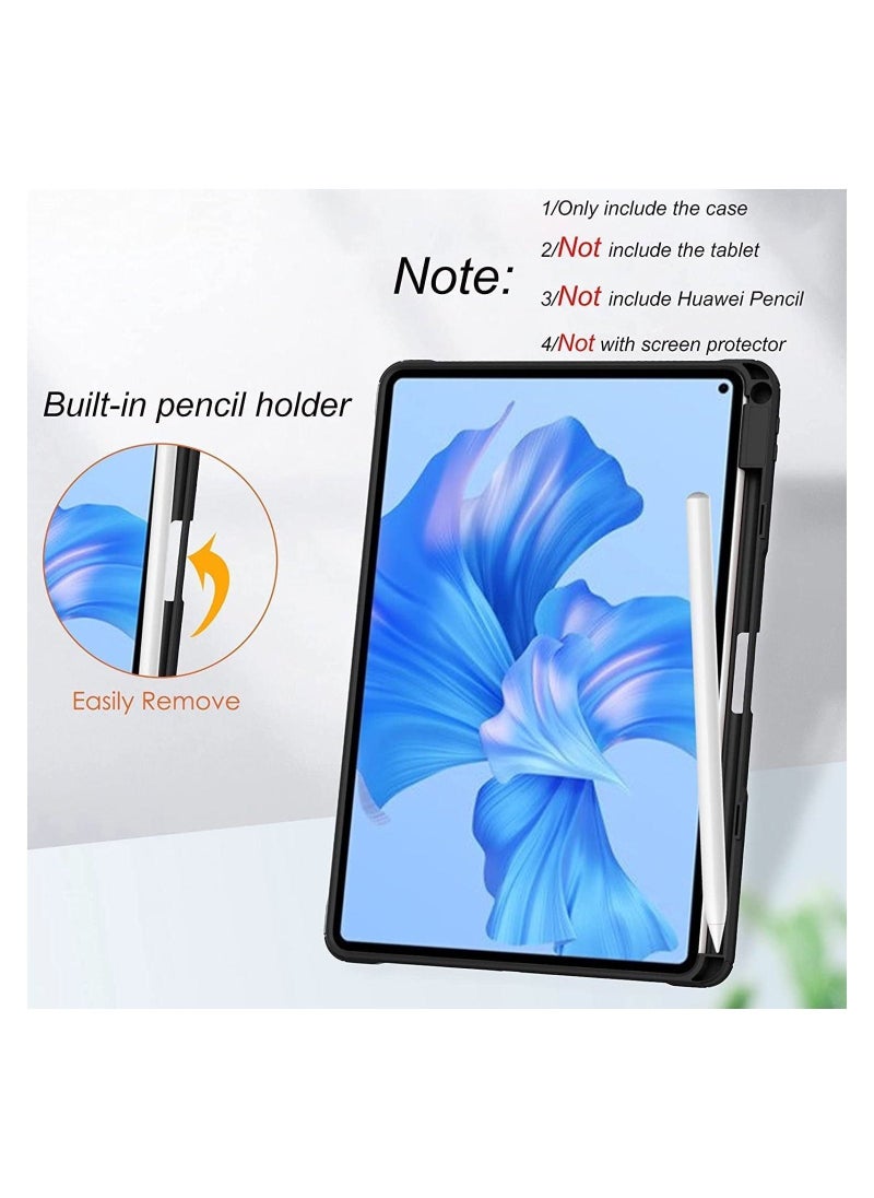 Case Compatible with Huawei MatePad Pro 11 2022 11.0 inch, Smart Slim Trifold Stand Auto Sleep/Wake Cover Pencil Holder, Clear Transparent Back Shell - Image 3