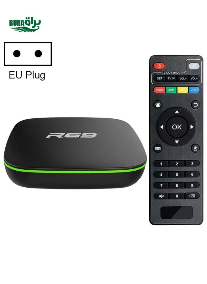 Generic - R69 1080P HD Smart TV BOX Android 4.4 Media Player with Remote Control, Quad Core Allwinner H3, RAM: 1GB, ROM: 8GB, 2.4G WiFi, LAN, EU Plug - Image 1
