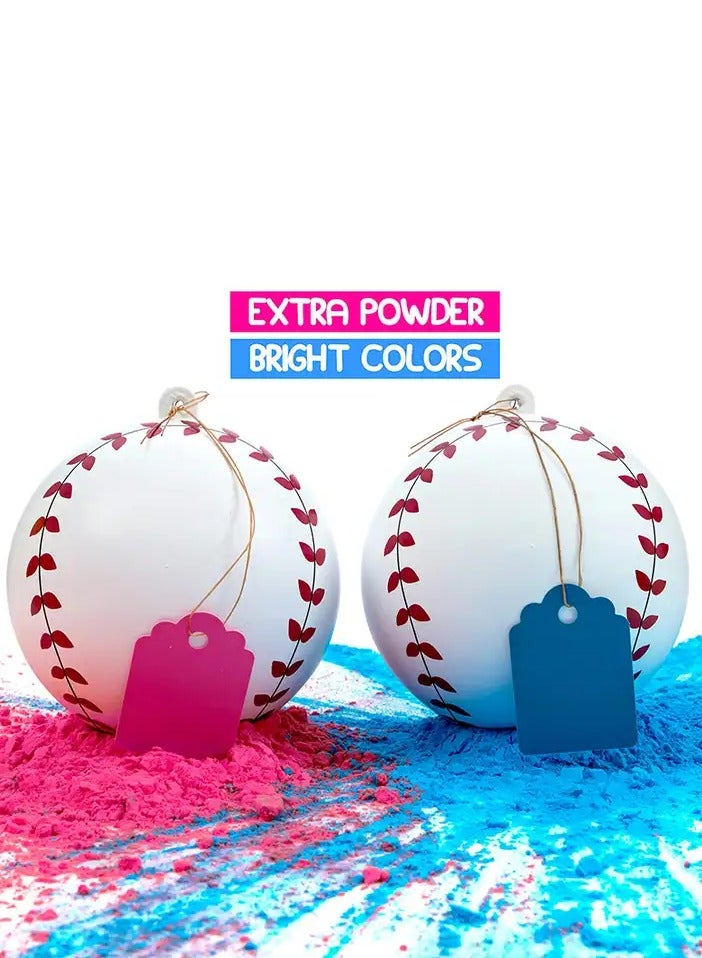 بيلانينا مجموعة كرات بيسبول للكشف عن جنس المولود - 2 قطعة (وردي وأزرق) - Image 5
