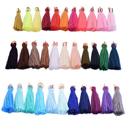 KONMAY Mini Crafting Tassels with Golden Jump Ring, 50pcs Mixed 1.4 Inches Small Cotton Thread Tassels for Jewelry Making, Crafting, Bag Accessories, Decoration and DIY - Image 4