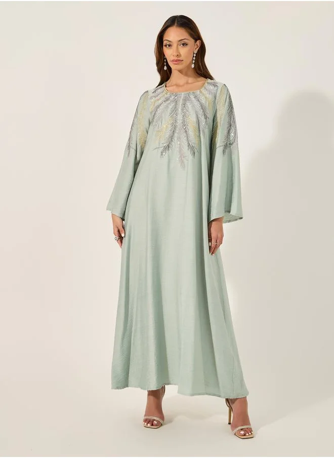 Styli Embroidered Long Sleeves Jalabiya