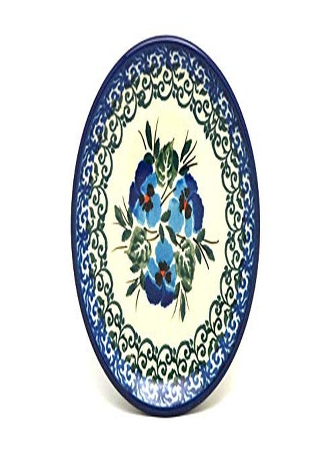 Polish Pottery Coaster - Winter Viola