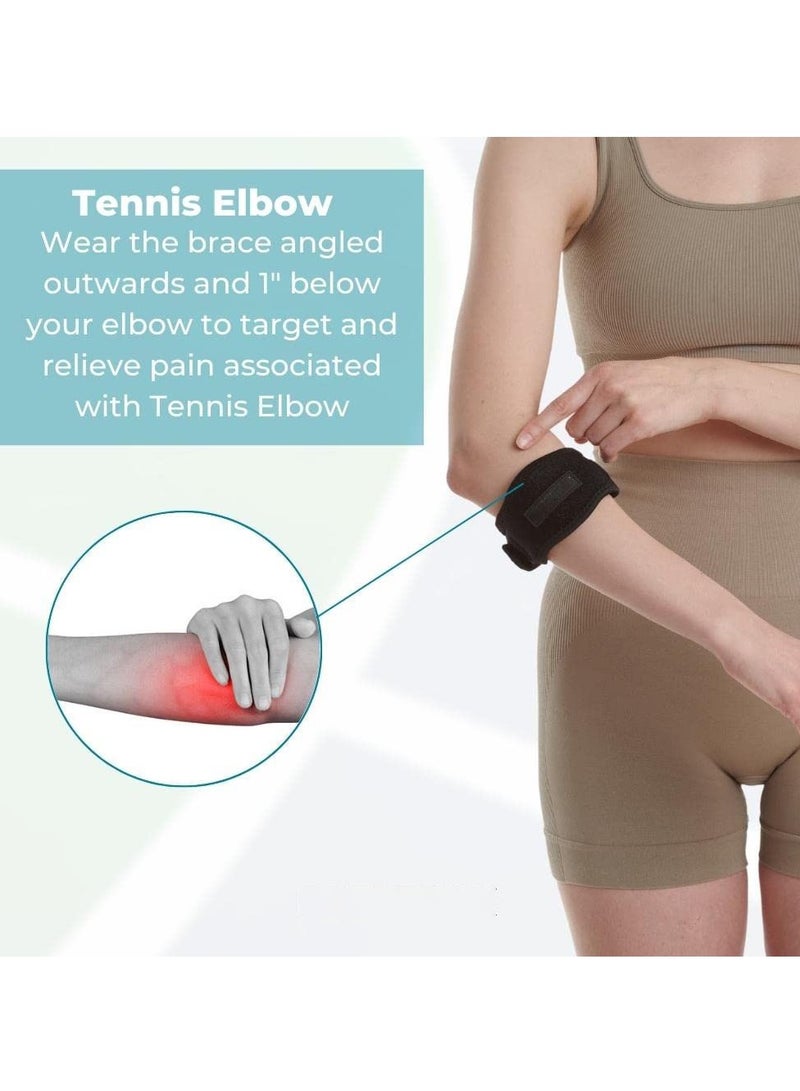2 Pack Tennis Elbow Support Brace with Compression Pad Effective Pain Relief for Golfers Men Women - Image 5