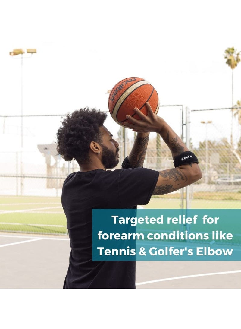 2 Pack Tennis Elbow Support Brace with Compression Pad Effective Pain Relief for Golfers Men Women - Image 4