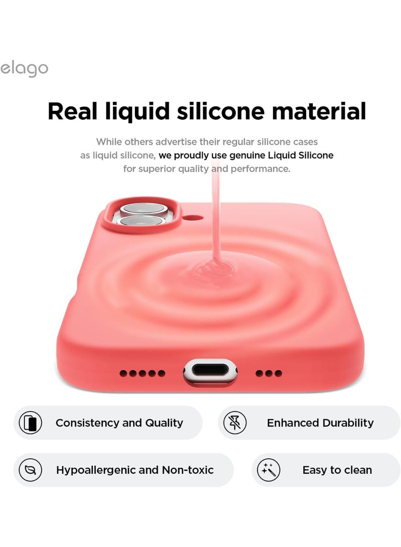 Elago Liquid Silicone for iPhone 16 Plus Case Cover Full Body Protection, Shockproof, Slim, Anti-Scratch Soft Microfiber Lining - Pink - Image 3