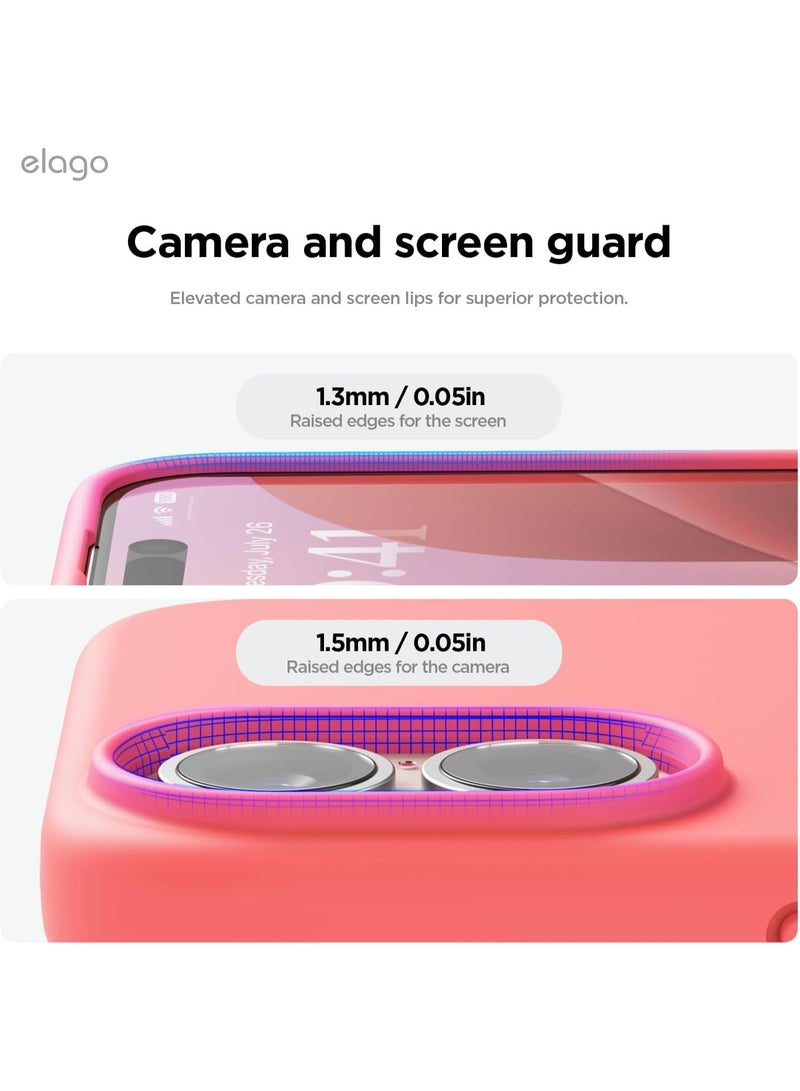 Elago Liquid Silicone for iPhone 16 Plus Case Cover Full Body Protection, Shockproof, Slim, Anti-Scratch Soft Microfiber Lining - Pink - Image 5