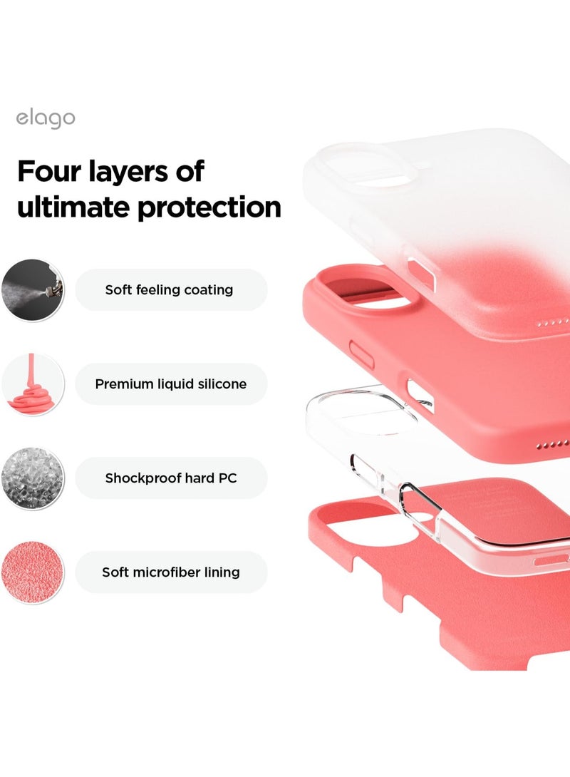 Elago Liquid Silicone for iPhone 16 Plus Case Cover Full Body Protection, Shockproof, Slim, Anti-Scratch Soft Microfiber Lining - Pink - Image 4