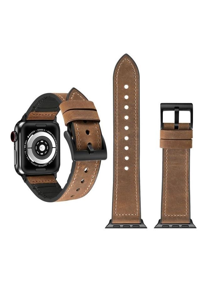 NIBEMINENT Replacement Watch Band for Apple Series 7 41mm/6 & SE 5 4 40mm/3 2 1 38mm Brown - Image 1