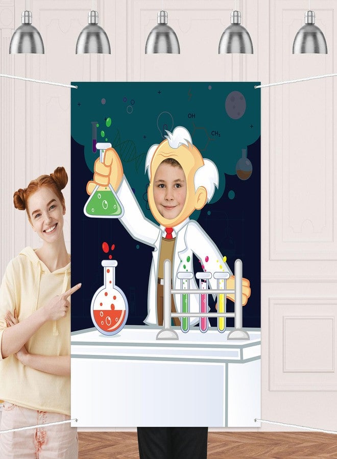 DZTRELFK Scientists Doing Experiments Banner Pretend Play Party Game Backdrop Science Chemistry Theme Decor Decorations for School Science Laboratory Science Classroom Boy Girl Kid Birthday Party Supplies - Image 1