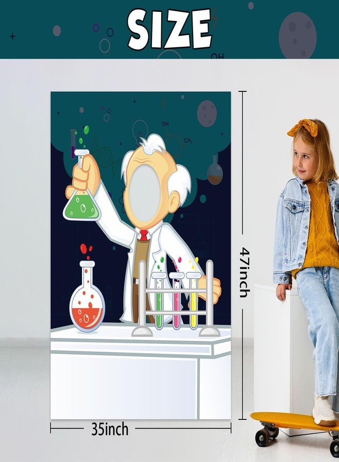 DZTRELFK Scientists Doing Experiments Banner Pretend Play Party Game Backdrop Science Chemistry Theme Decor Decorations for School Science Laboratory Science Classroom Boy Girl Kid Birthday Party Supplies - Image 2