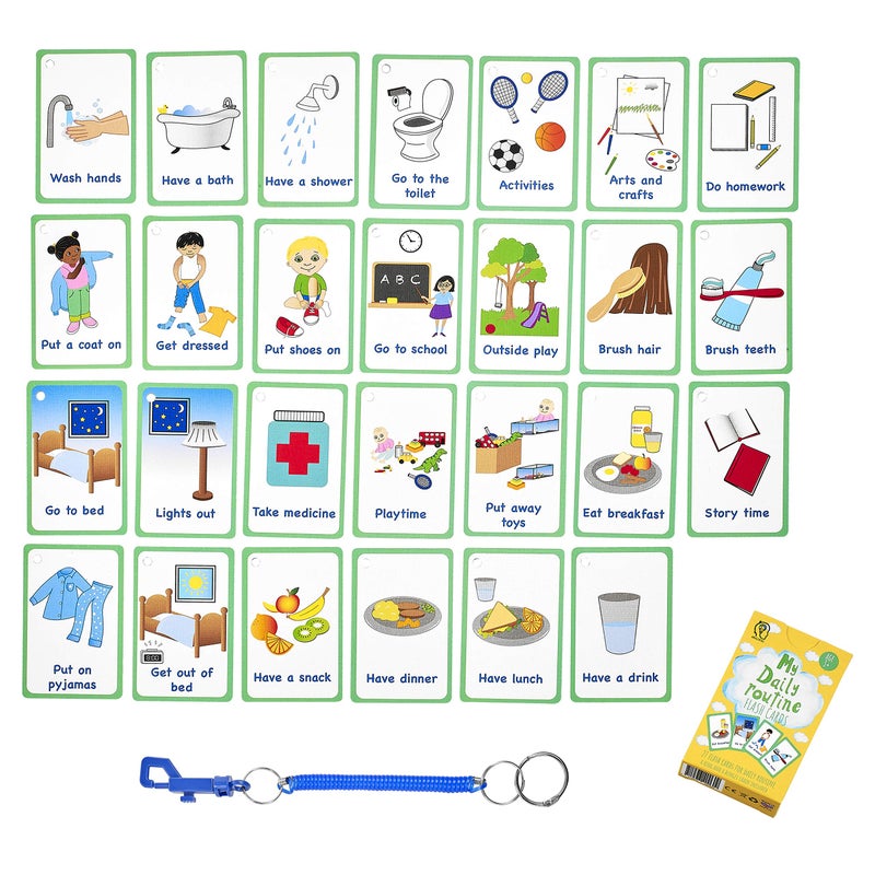 Amonev My Daily Routine Cards 27 Flash Cards for Visual aid Special Ed, Speech Delay Non Verbal Children and Adults with Autism or Special Needs - Image 2