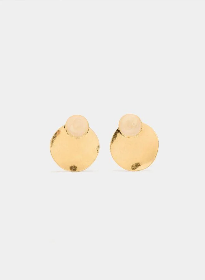 بارفوا أقراط ذهبية بالمينا