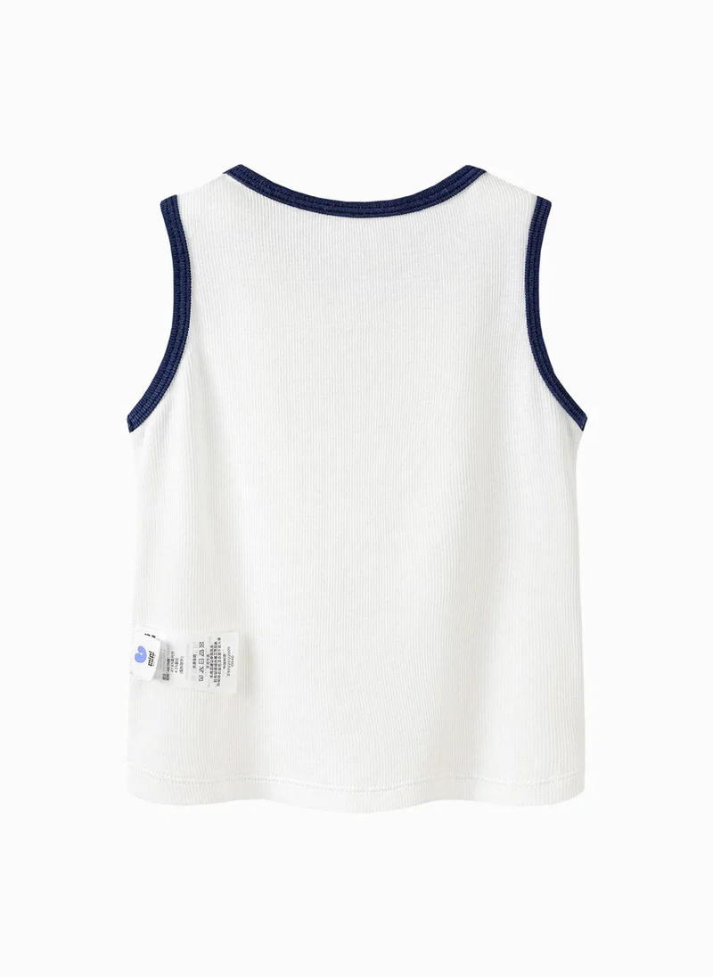 mini bala Girls Toddler Cute Bow Embroidered Crew Neck Sleeveless Vest Soft Breathable Lightweight Comfortable Summer New Style Casual Daily Wear Baby Girl's Fashion Vest