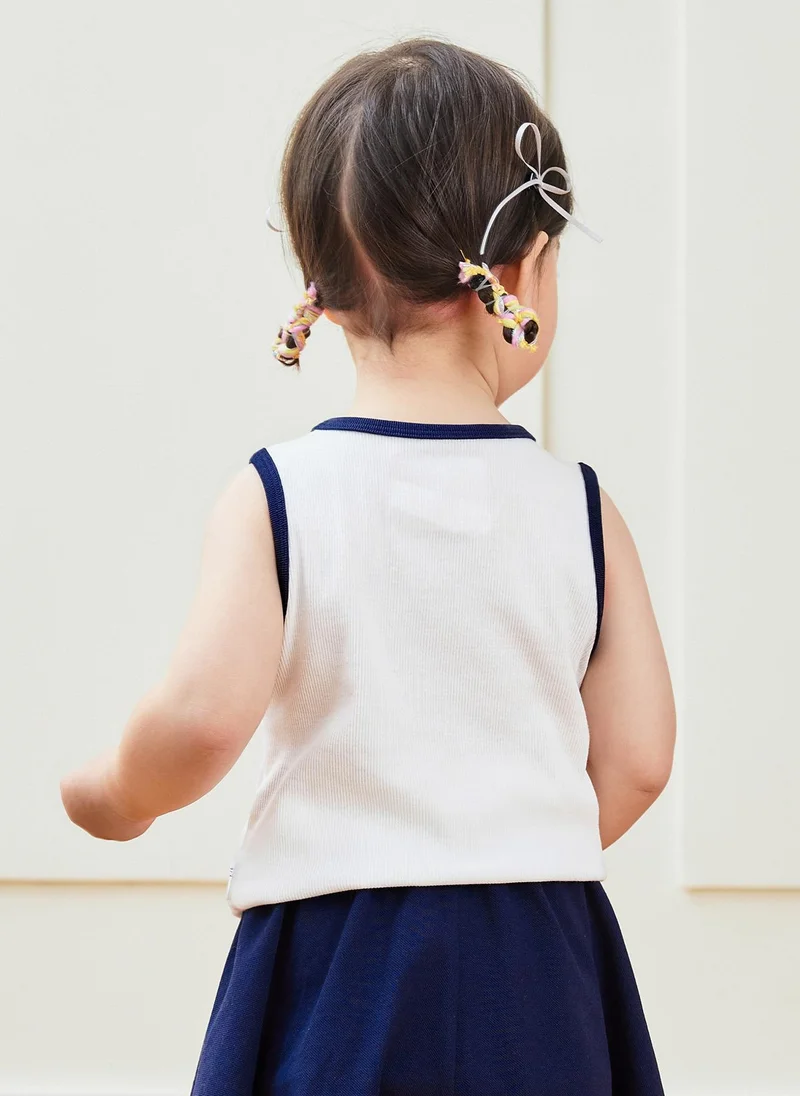 mini bala Girls Toddler Cute Bow Embroidered Crew Neck Sleeveless Vest Soft Breathable Lightweight Comfortable Summer New Style Casual Daily Wear Baby Girl's Fashion Vest
