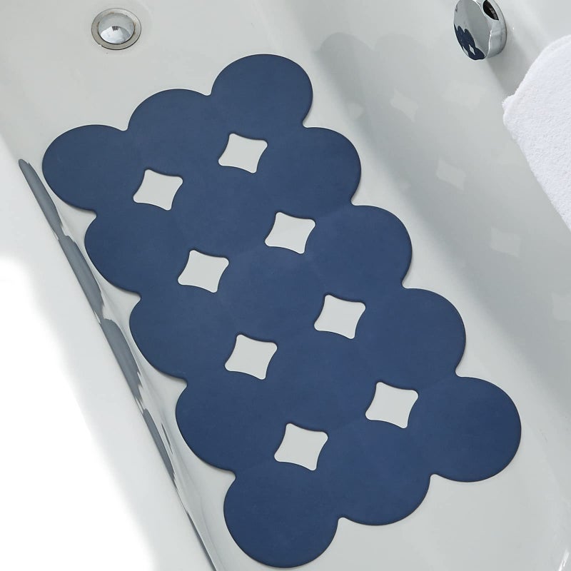 Webos Non Slip Bathtub Mat Shower Mat Bath Mat Tub Mats with Strong Suction Cups Soft Natural Rubber Bath Mat for Inside The tub (Ivy-Blue, 28x16 inch)