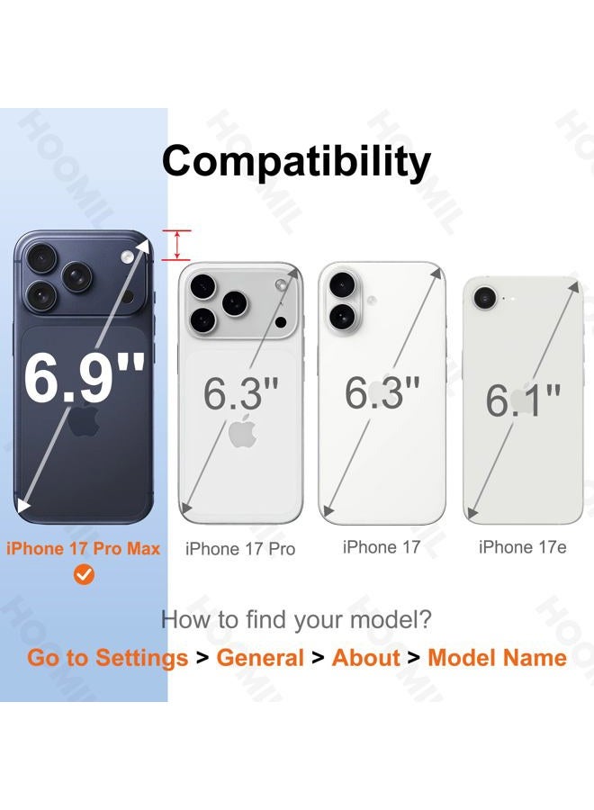 HOOMIL Case for iPhone 17 Pro Max, Non-Yellowing, Drop Protection, Anti-Scratch Transparent Hard Back Phone Cover - Crystal Clear - Image 2