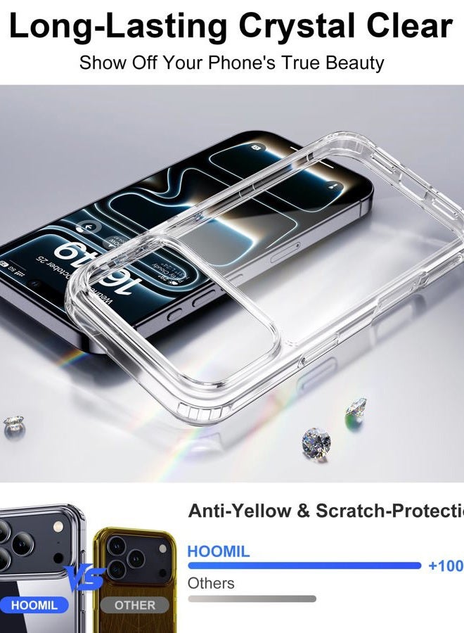 HOOMIL Case for iPhone 17 Pro Max, Non-Yellowing, Drop Protection, Anti-Scratch Transparent Hard Back Phone Cover - Crystal Clear - Image 3