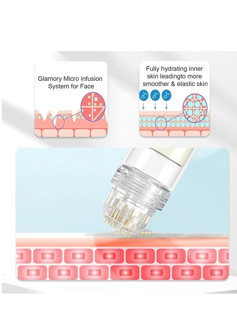 EELHOE Micro Infusion Facial System for Lips, Hyaluronic Acid Serum & Roller for Smooth Skin, Pore Tightening, Acne Scar Lightening, Suitable for All Skin Types (10ml*2) - Image 2
