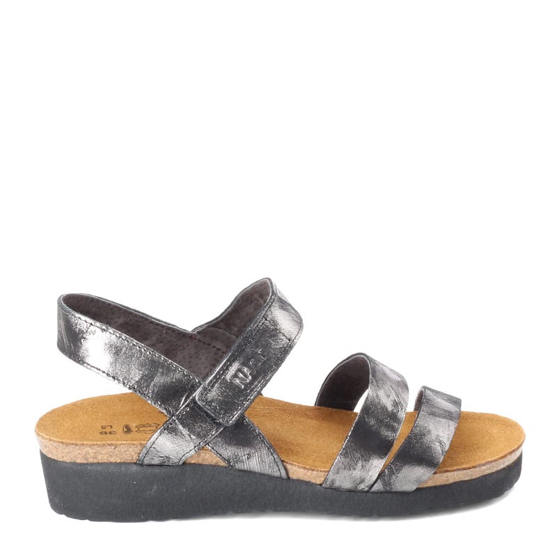 NAOT Kayla Women's Sandals â€“ 3-Strap Support with Backstrap, Cork-Latex Footbed, Arch Support â€“ Comfortable for All-Day Walking Metallic Onyx Lthr 8-8.5 N-M US - Image 2