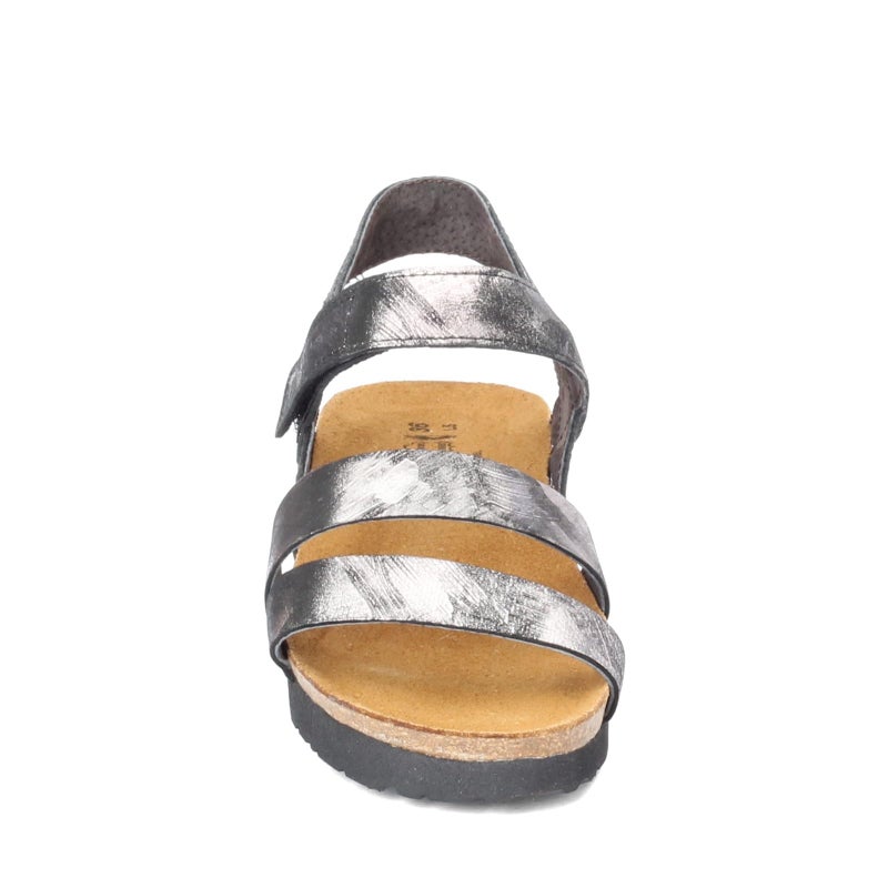 NAOT Kayla Women's Sandals â€“ 3-Strap Support with Backstrap, Cork-Latex Footbed, Arch Support â€“ Comfortable for All-Day Walking Metallic Onyx Lthr 8-8.5 N-M US - Image 3