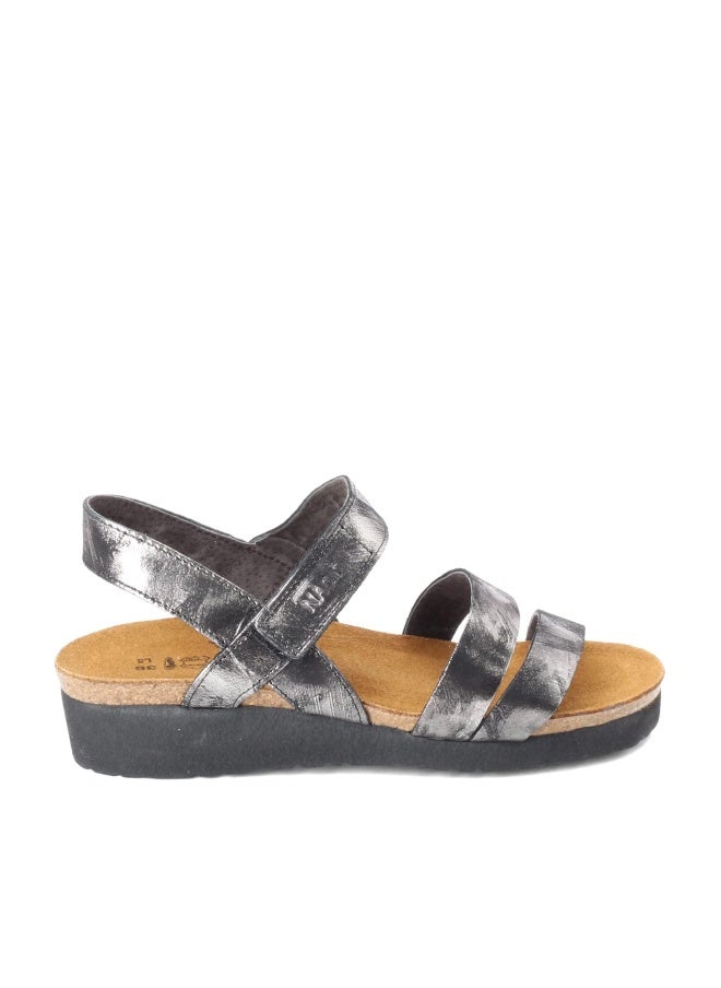 NAOT Kayla Women's Sandals â€“ 3-Strap Support with Backstrap, Cork-Latex Footbed, Arch Support â€“ Comfortable for All-Day Walking Metallic Onyx Lthr 8-8.5 N-M US - Image 1