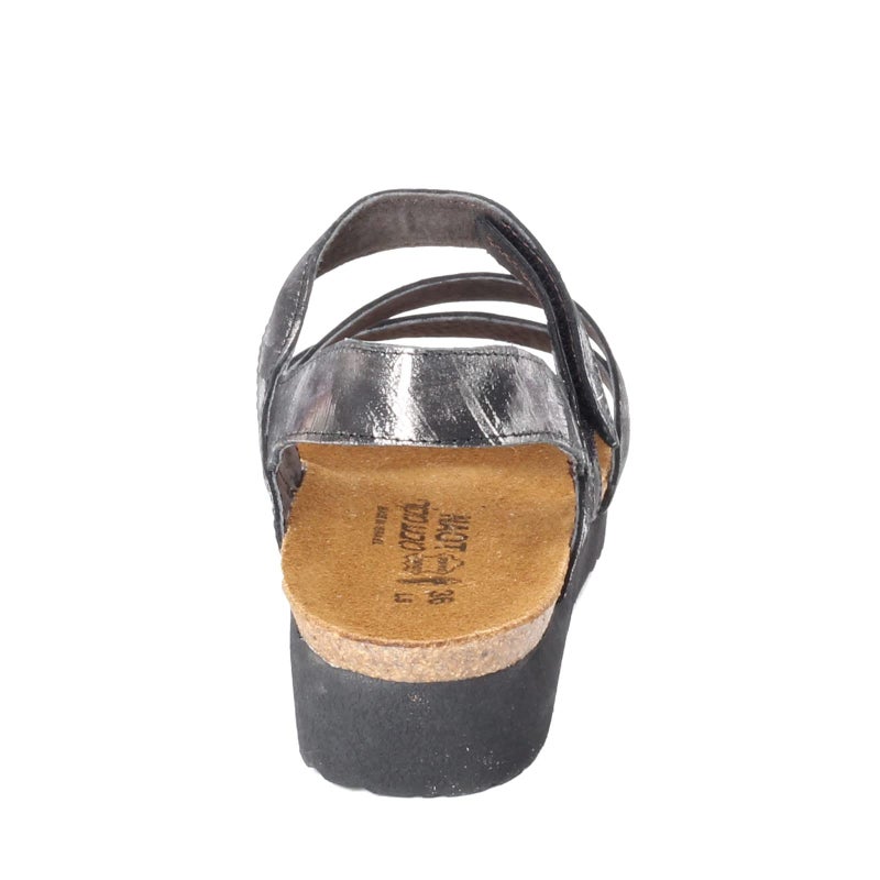 NAOT Kayla Women's Sandals â€“ 3-Strap Support with Backstrap, Cork-Latex Footbed, Arch Support â€“ Comfortable for All-Day Walking Metallic Onyx Lthr 8-8.5 N-M US - Image 5