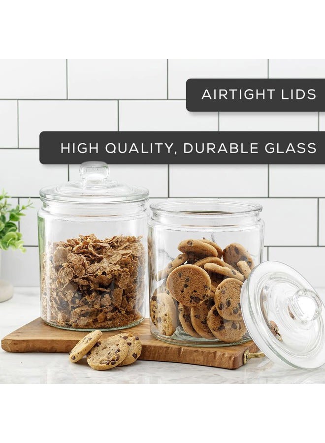 JoyJolt Elegant Cookie Jar. 2 Large Glass Jar With Glass Lid. Cookie Jars for Kitchen Counter with Lids, Candy Jar, Decorative Apothecary Jar, Large Canisters, Half Gallon Glass Jar with Lid Airtight - Image 5