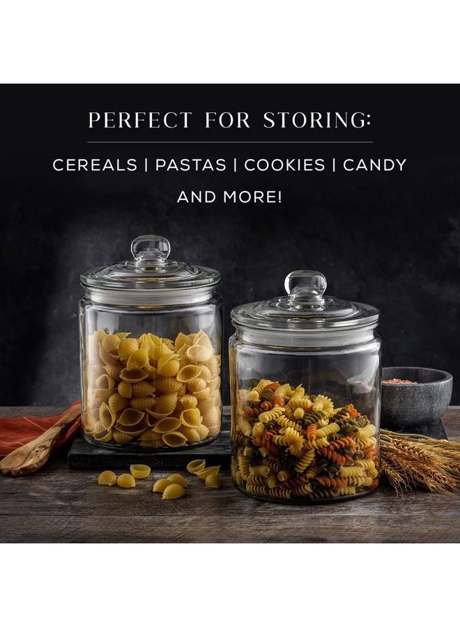 JoyJolt Elegant Cookie Jar. 2 Large Glass Jar With Glass Lid. Cookie Jars for Kitchen Counter with Lids, Candy Jar, Decorative Apothecary Jar, Large Canisters, Half Gallon Glass Jar with Lid Airtight - Image 3