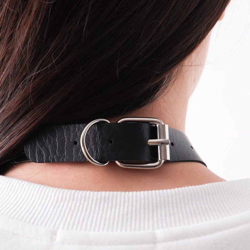 MILAKOO Cool Love Heart PU Leather Collar Necklace Costume Jewelry Punk Choker Necklace for Women - Image 5