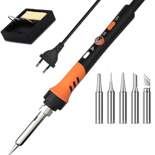 Serplex® 60W Soldering Iron Kit With 5 Tips, Quick Heat 200-450°C Adjustable Temperature Soldering Gun With On/Off Switch, Electric Soldering Kit Set For Electronics Repair & DIY Craft - Image 1