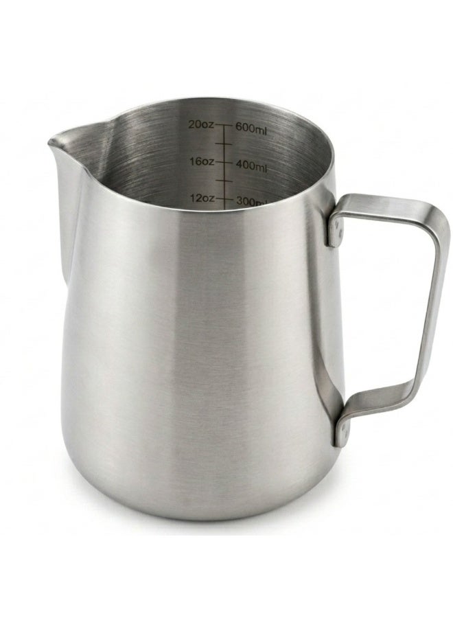 Rattleware 600ml Stainless Steel Milk Frothing Pitcher – 20oz Barista Steam Jug for Espresso, Coffee, Cappuccino & Latte Art. Precise Pouring, Durable Handle, Ideal for Cafes & Home Use - Image 1