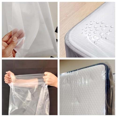 Kingplast K KINGPLAST Mattress Bags for Moving and Storage, Twin/Full Size 54-Inch by 87-Inch Clear,2Pack, Disposable Plastic Mattress Cover - Image 5