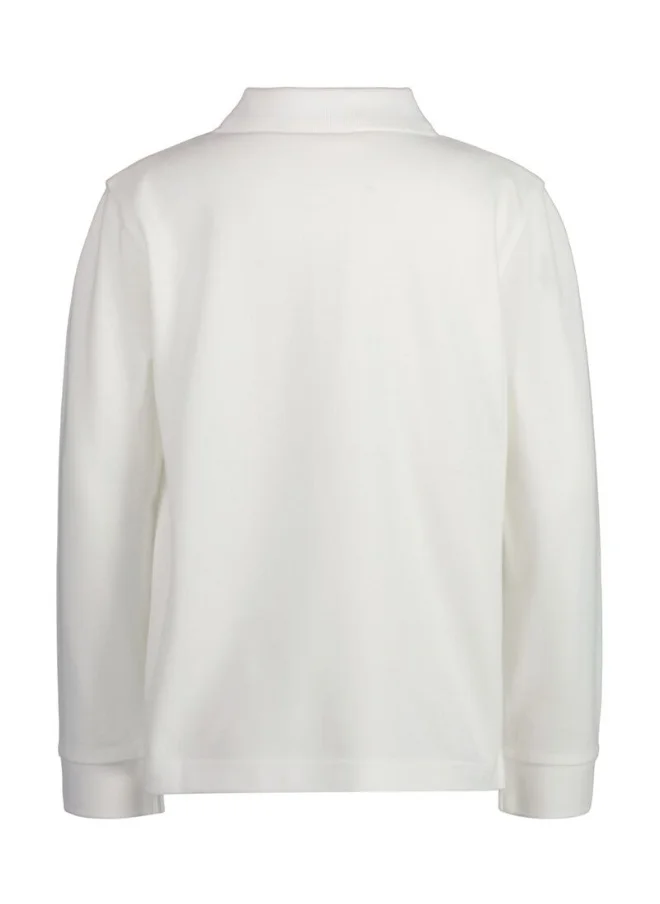 غانت Kids Shield Long Sleeve Piqué Polo Shirt