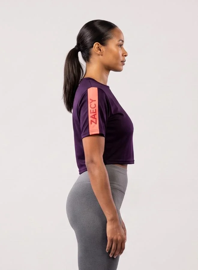 Zaecy Royal Purple Lush Rouge Women's Crew Neck Short Sleeve T-Shirt for Women | Best Price UAE