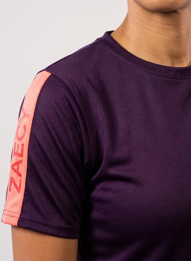 Zaecy Royal Purple Lush Rouge Women's Crew Neck Short Sleeve T-Shirt for Women | Best Price UAE