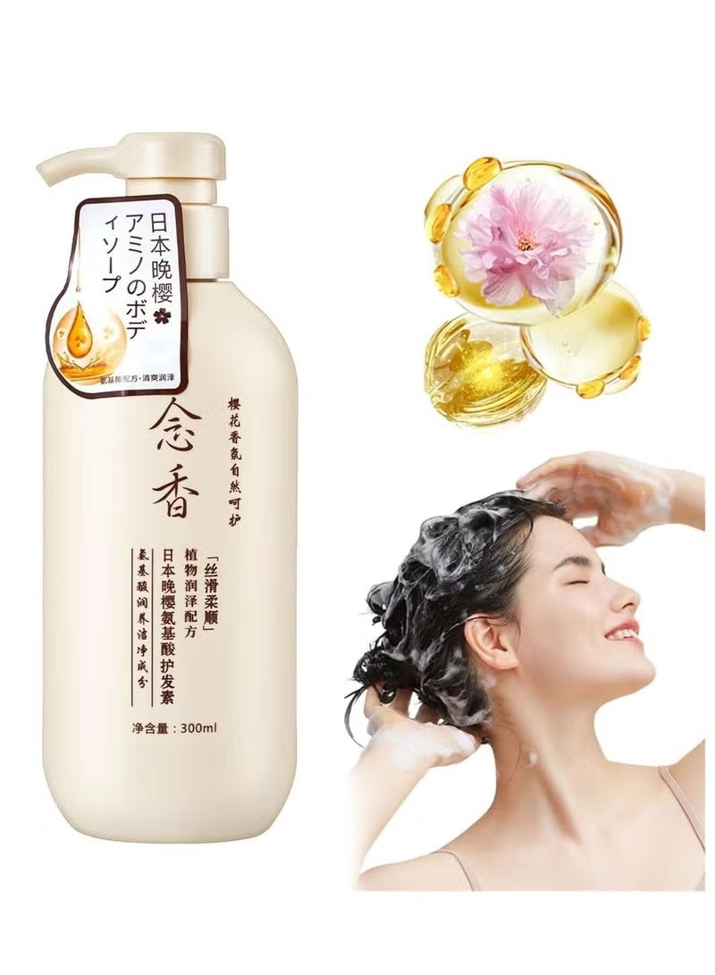 SAKURA Japanese Hair Growth Shampoo for Thickening Dry Damaged Hair 300ml - Image 2