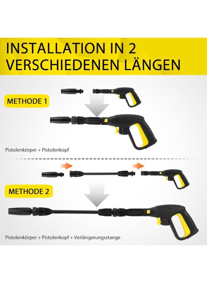 jaexest مسدس غسالة الضغط العالي مع مقبض WandWasher التمديد ، فوهة قابلة للتعديل 0-60 درجة ، متوافقة مع السيارة ، الفناء ، تنظيف الحديقة - Image 3