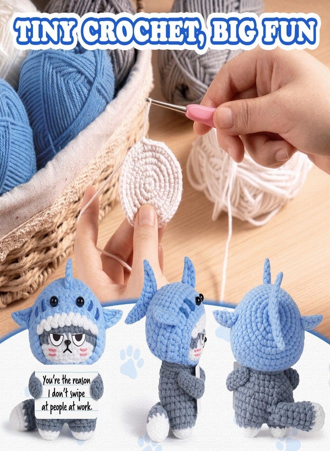 BaubleDazz Funny Coworker Gifts for Women, Handmade Shark-Themed Cat Crochet with Card, Birthday, Farewell, Retirement & Appreciation Gifts for Work Bestie, Boss Lady, Managers, Leaders, Desk Decor - Image 2